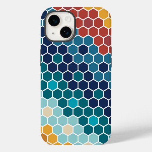 Colorful Floral Mosaic Hexagon Pattern Case_Mate iPhone 14 Case