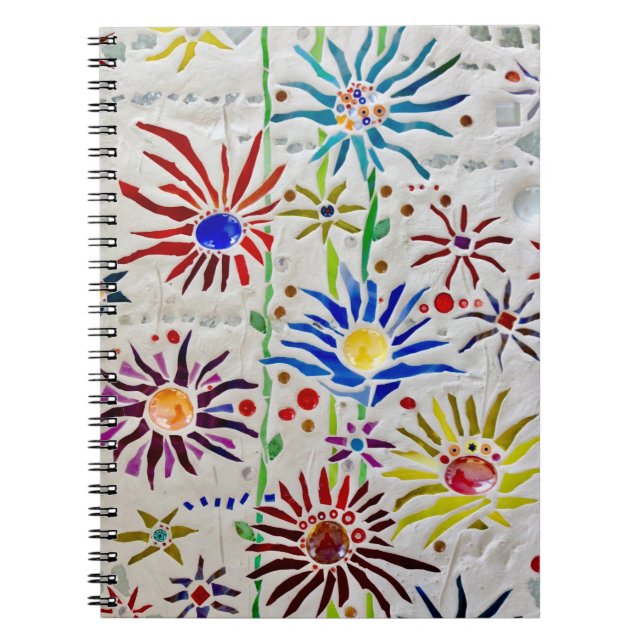 Colorful Floral Mosaic Notebook (Front)