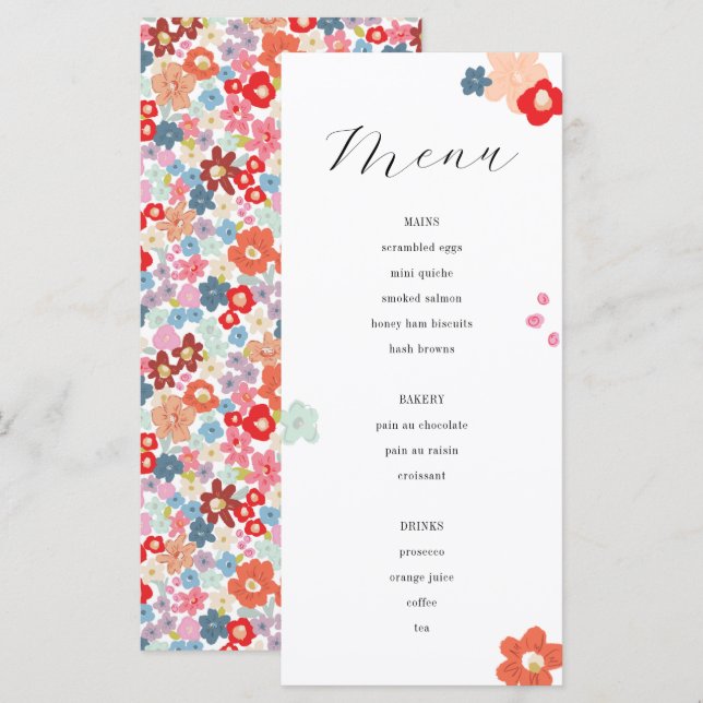 Colorful Floral Mother's Day Brunch Menu (Front/Back)