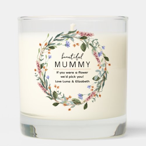 Colorful Floral Mothers Day Gift for Mom Scented Candle