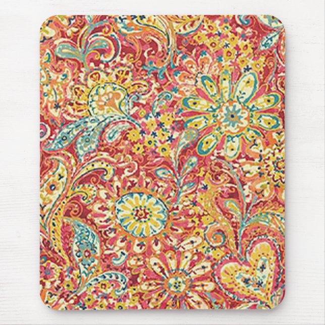 Colorful Floral Mouse Pad (Front)
