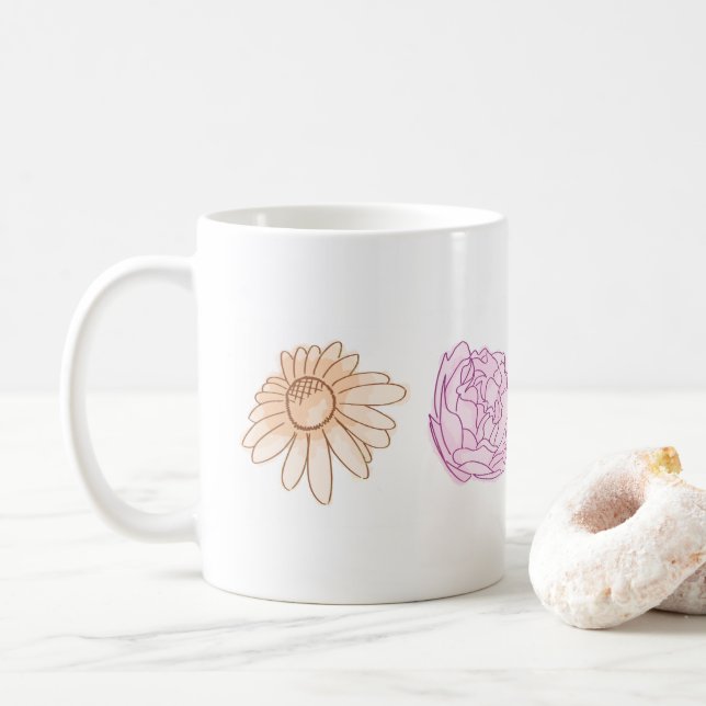 Colorful Floral Mug (With Donut)