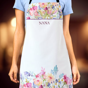 Colorful Floral Name Gift – Birthday for Nana Apron