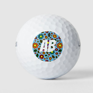 Colorful Floral Nature Pattern Golf Balls