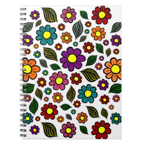 Colorful Floral Nature Pattern Notebook