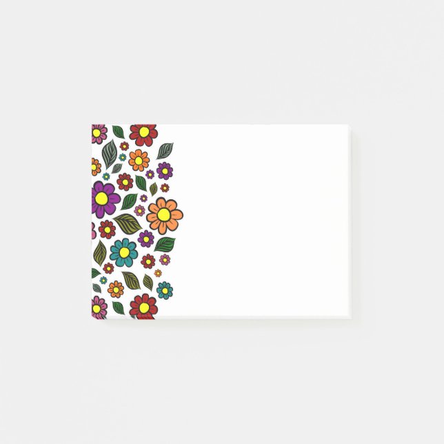 Colorful Floral Nature Pattern Post-it Notes (Front)