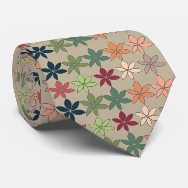 Colorful Floral  Neck Tie (Rolled)