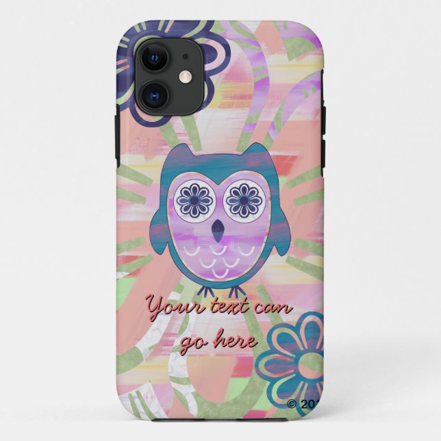 Colorful Floral Owl Case-Mate iPhone Case (Back)