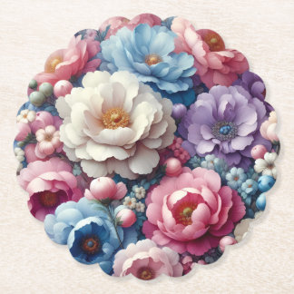 Colorful Floral Paper Coasters – More Shapes