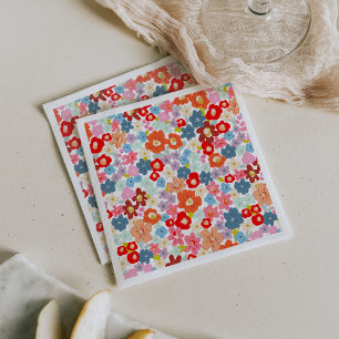 Colorful Floral Paper Party Napkins