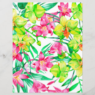 Colorful Floral Paper Sheet - orchids
