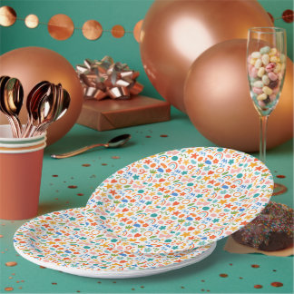 Colorful Floral party paper plates