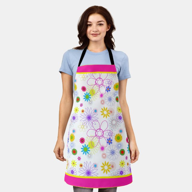 Colorful floral pattern apron (Worn)