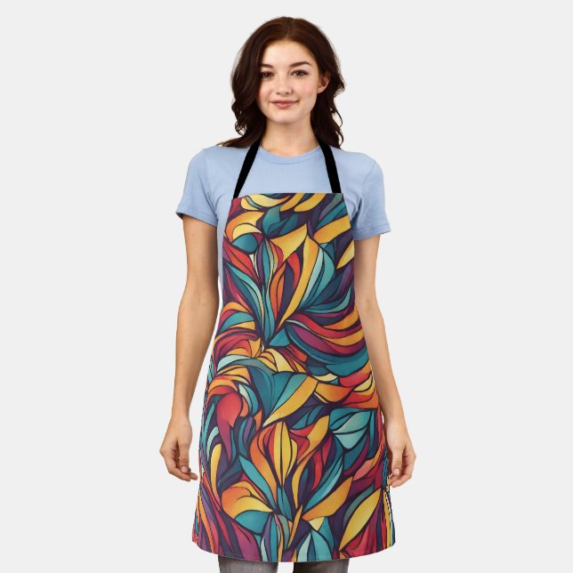Colorful floral pattern apron (Worn)