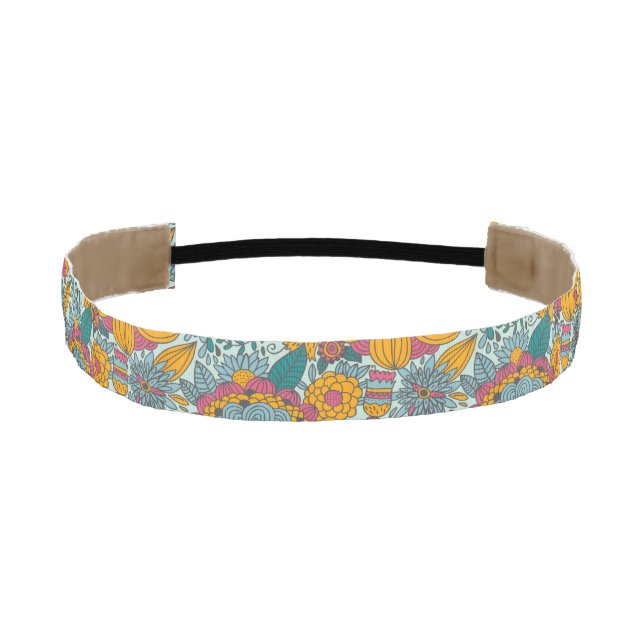 Colorful floral pattern athletic headband (Front)