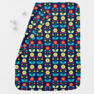 Colorful Floral Pattern Baby Blanket