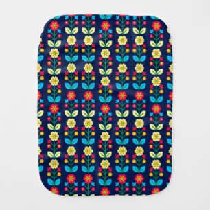 Colorful Floral Pattern Baby Burp Cloth