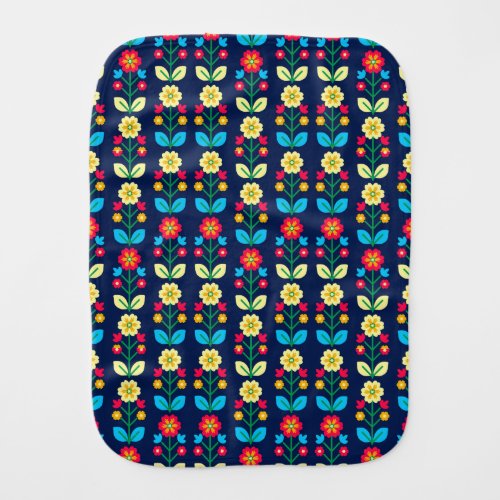 Colorful Floral Pattern Baby Burp Cloth