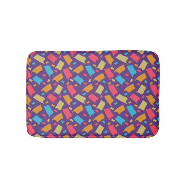 Colorful Floral Pattern Bath Mat (Front)