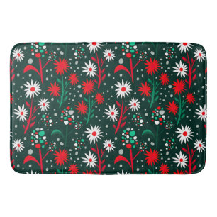 Colorful Floral Pattern Bath Mat