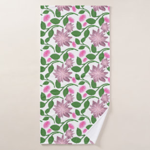 Colorful floral pattern bath towel