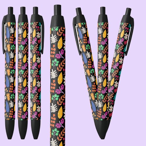 Colorful Floral Pattern                   Black Ink Pen