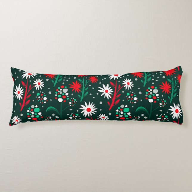 Colorful Floral Pattern Body Pillow (Front)
