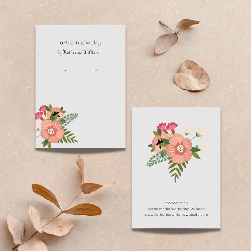 Colorful Floral Pattern Boho  Earring Display Business Card