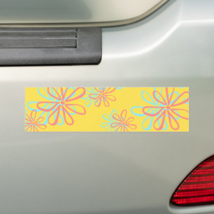 Colorful Floral Pattern Bumper Sticker
