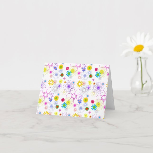 Colorful floral pattern card (Small Plant)
