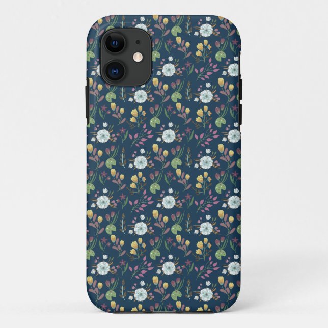 Colorful Floral Pattern Case-Mate iPhone Case (Back)