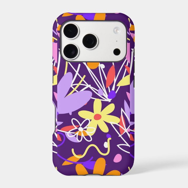 Colorful Floral Pattern Case-Mate iPhone Case (Back)
