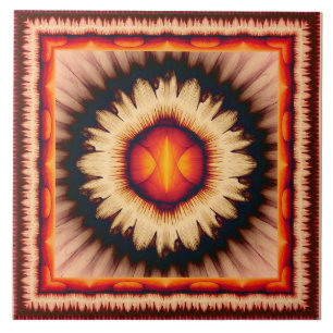 Colorful floral pattern ceramic tile