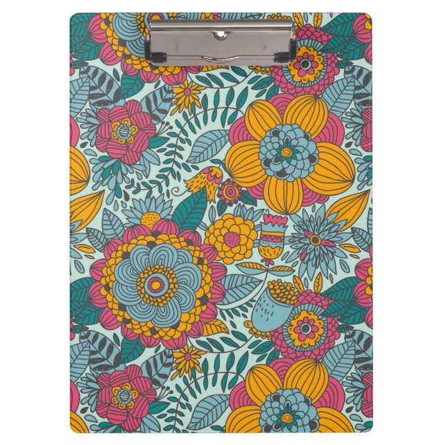 Colorful floral pattern clipboard (Front)
