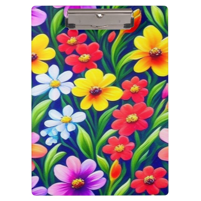 Colorful floral pattern clipboard (Front)