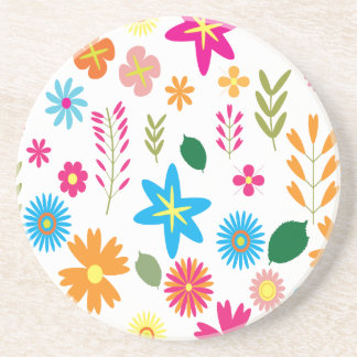 Colorful Floral Pattern Coaster