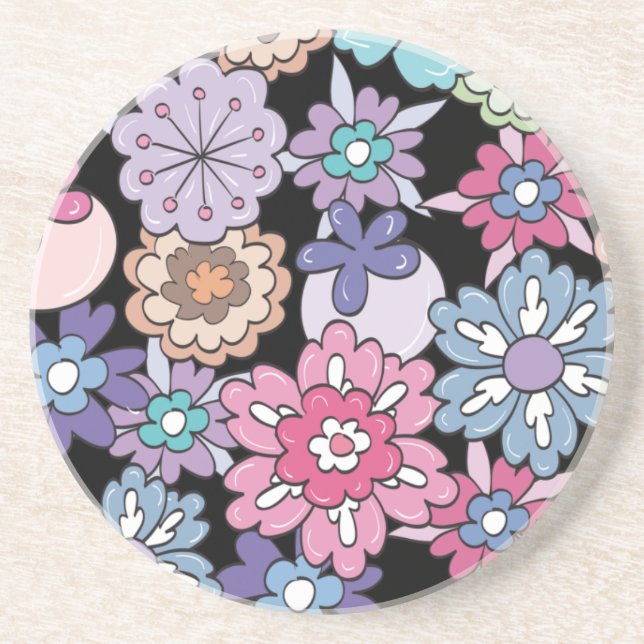 Colorful Floral Pattern Coaster (Front)