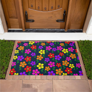 Colorful Floral Pattern Doormat