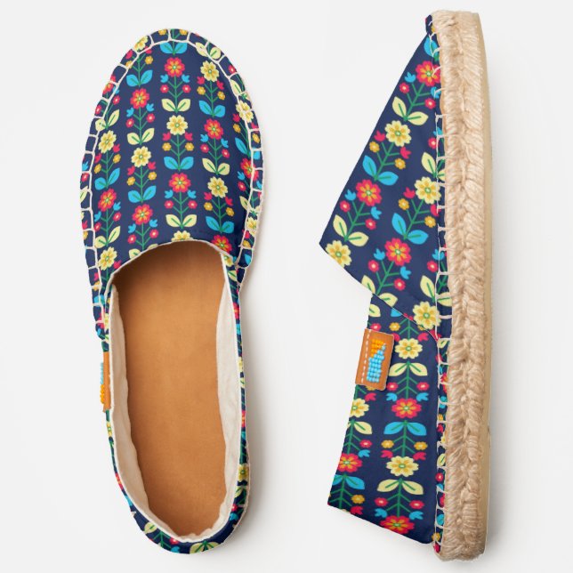 Colorful Floral Pattern Espadrilles (Side)