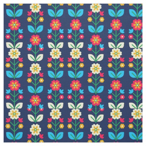 Colorful Floral Pattern Fabric