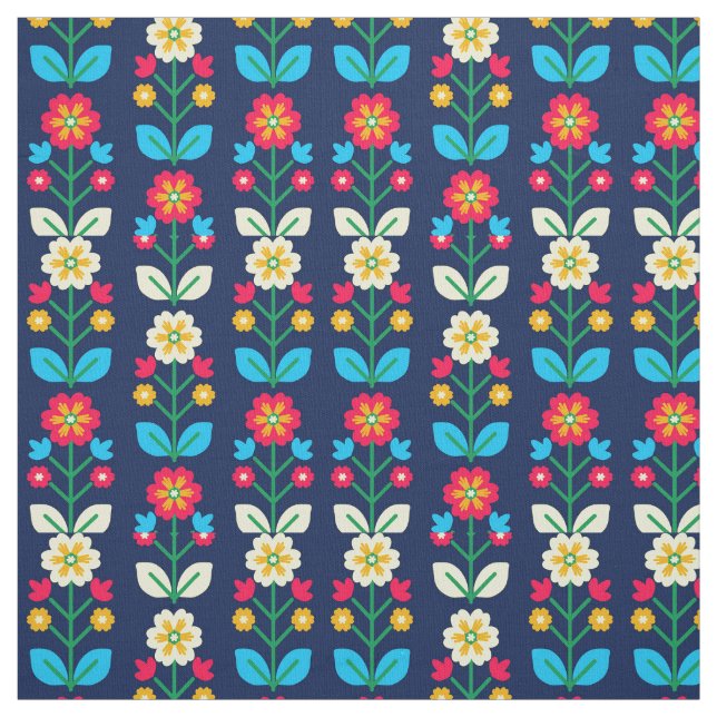 Colorful Floral Pattern Fabric (Swatch)