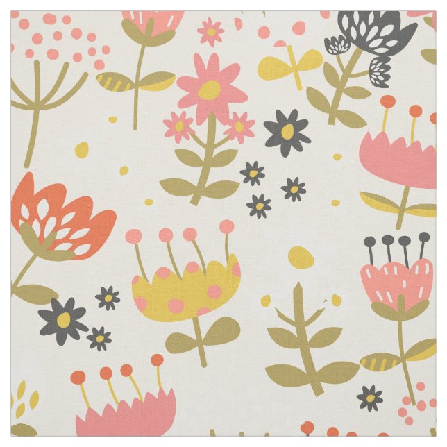 Colorful Floral Pattern Fabric (Swatch)