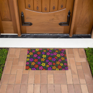 Colorful Floral Pattern Fiber Doormat