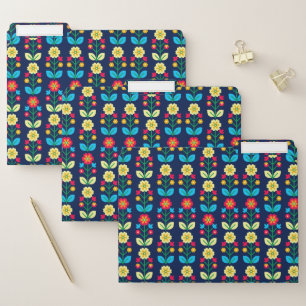 Colorful Floral Pattern File Folder
