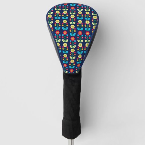 Colorful Floral Pattern Golf Head Cover