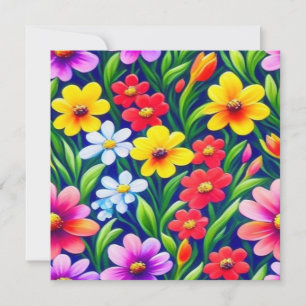 Colorful floral pattern invitation