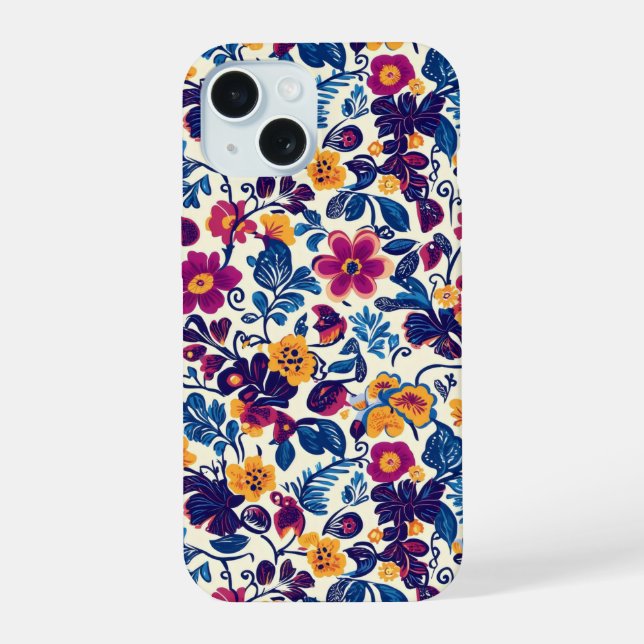 Colorful Floral Pattern Iphone Case (Back)