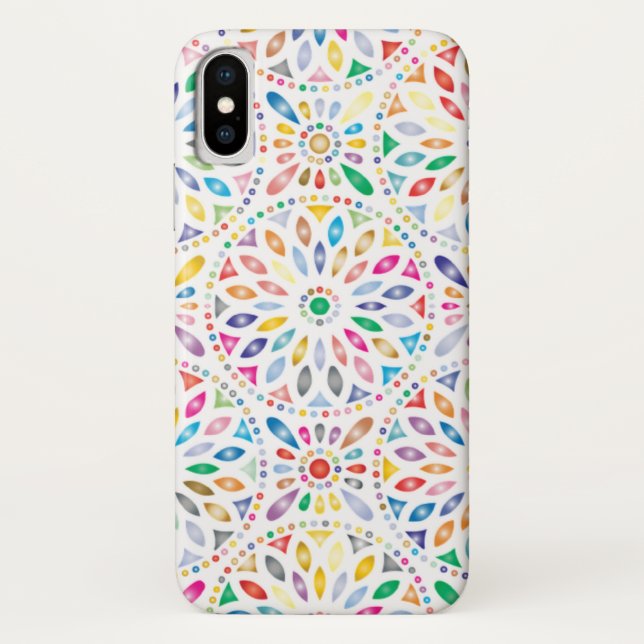 Colorful Floral Pattern iPhoneX Phone Case (Back)