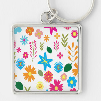 Colorful Floral Pattern Keychain