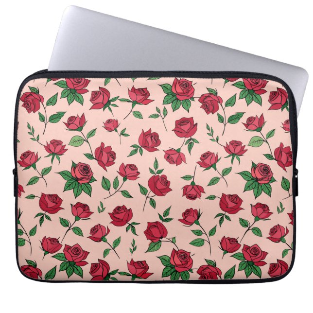 Colorful Floral Pattern Laptop Sleeve (Front)